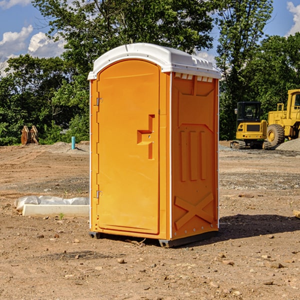 can i customize the exterior of the porta potties with my event logo or branding in Villa Grande